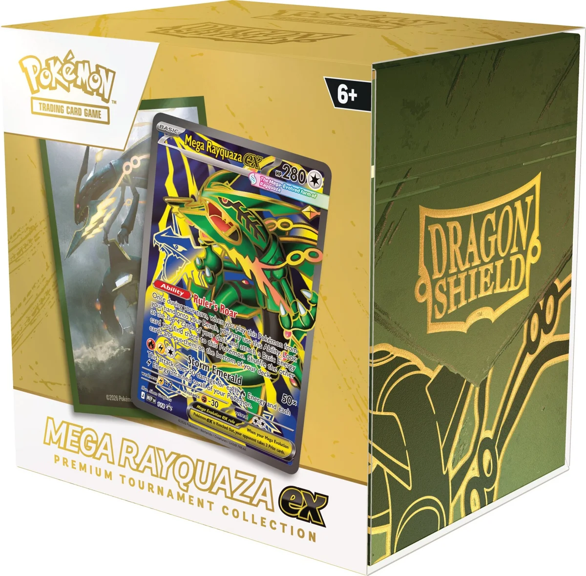Mega Rayquaza ex: la Premium Tournament Collection arriva il 12 febbraio con accessori Dragon Shield