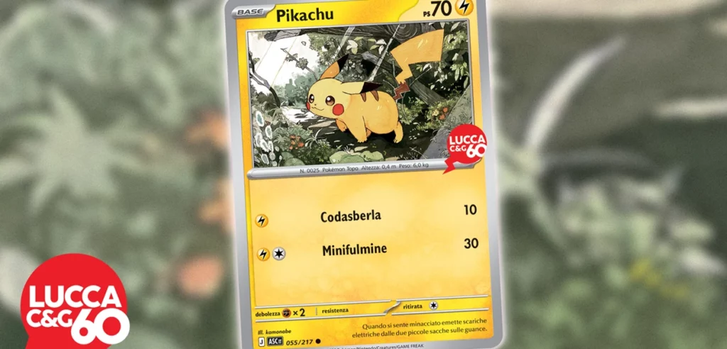 Carta promo di Pikachu dedicata a Lucca Comics & Games 2026