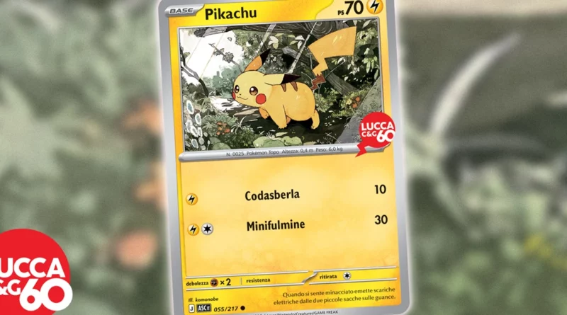Carta promo di Pikachu dedicata a Lucca Comics & Games 2026