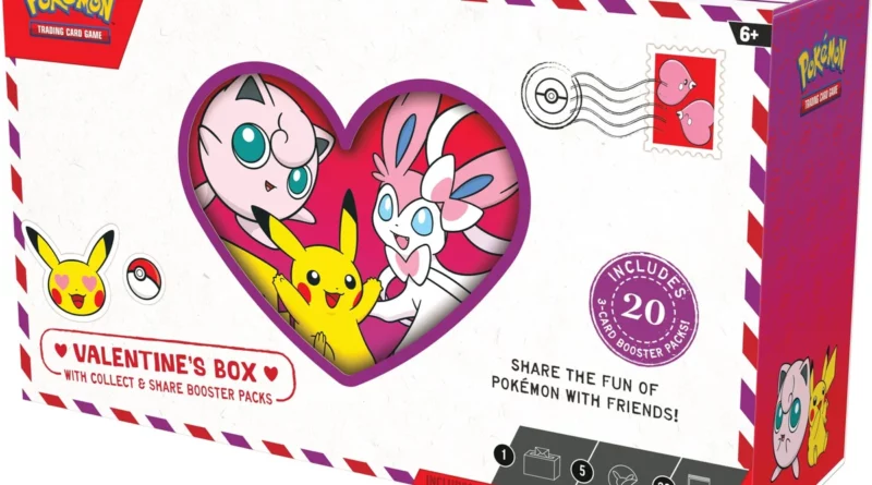 Pokémon TCG Valentine’s Box con mini bustine e cassetta decorabile